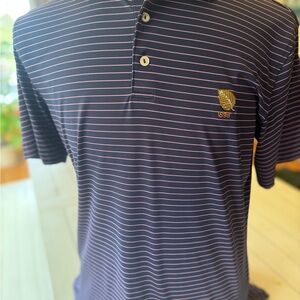 Peter Millar Navy and Purple Striped Polo Shirt